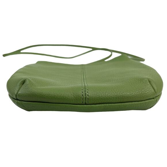 Stone Mountain Crossbody Purse Bag Green Pebble Leather 8" x 7" - Picture 4 of 10